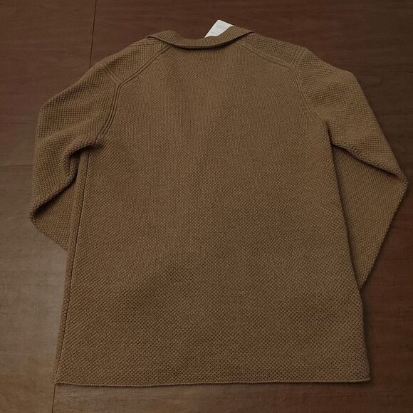 Peter Millar Anderson Cardigan Merino Wool Knit Sweater Turbinado Brown Men's M - Picture 2 of 4